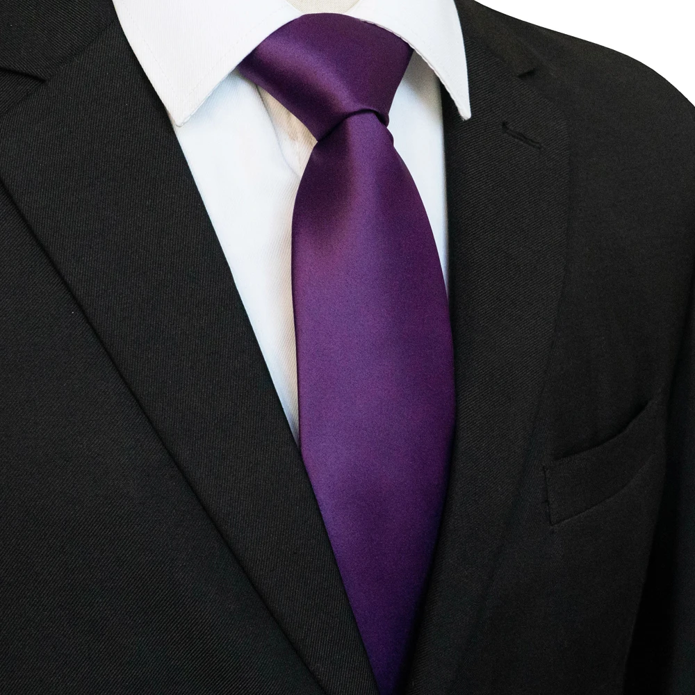 KAMBERFT Klassische Neue 8cm Krawatten für Herren, Einfarbige Krawatte in Rosa, Rot, Gelb, Satin-Krawatten für Geschäft, Hochzeit, Party, Geschenk – Detail 7