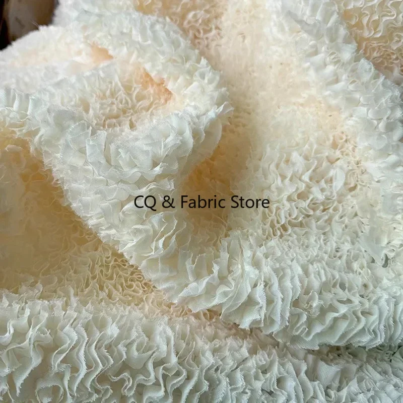 

Абрикосовая тисненая текстура жаккарда для платья Дизайнерская ткань Полиэстер Материал на метр для шитья своими руками