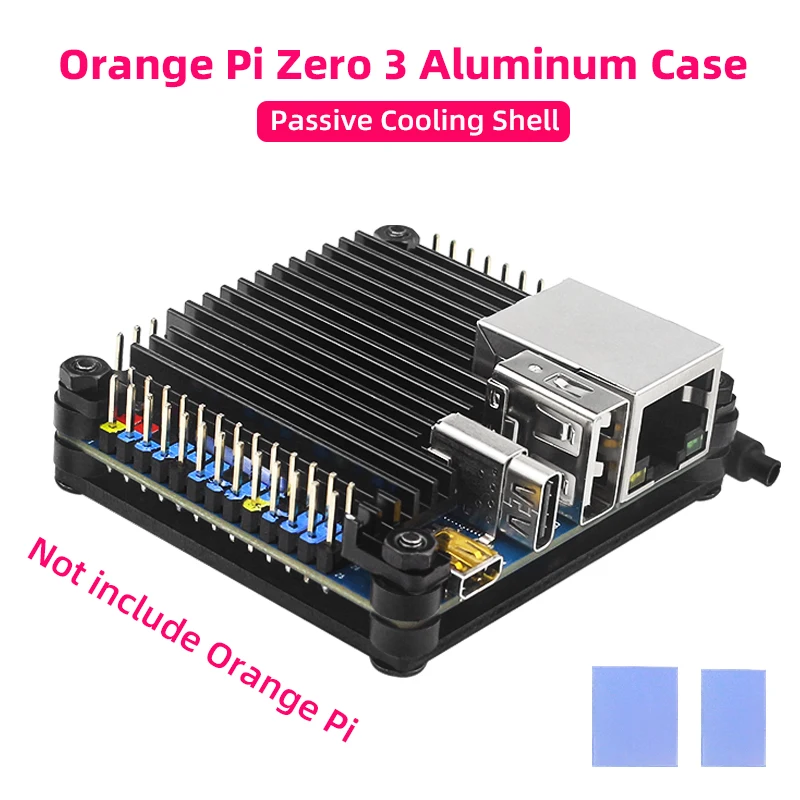 Orange Pi Zero 3 알루미늄 케이스, 금속 수동 냉각 쉘 실리콘 방열판, OPI Zero 3 1 2 4GB 보드용