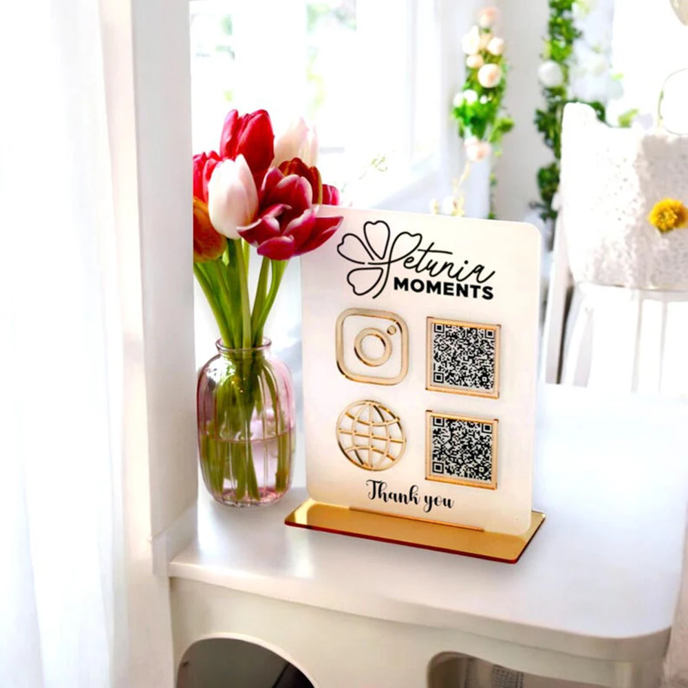 تخصيص شخصي للوحات الأكريليك والشعارات التجارية مع رموز QR متعددة مناسبة للوسائط الاجتماعية والدفع