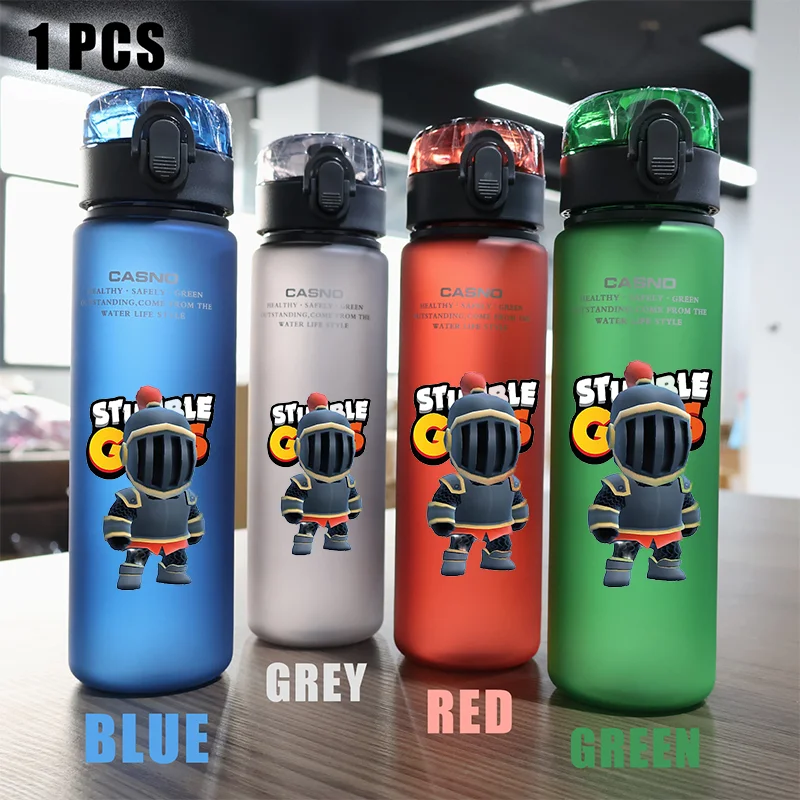 560ml Game Stumble Guys Fire Dragon Figure Capacity Portable Outdoor Camping Fitness Sports Leak Proof Water Cup Bottle Kid Gift