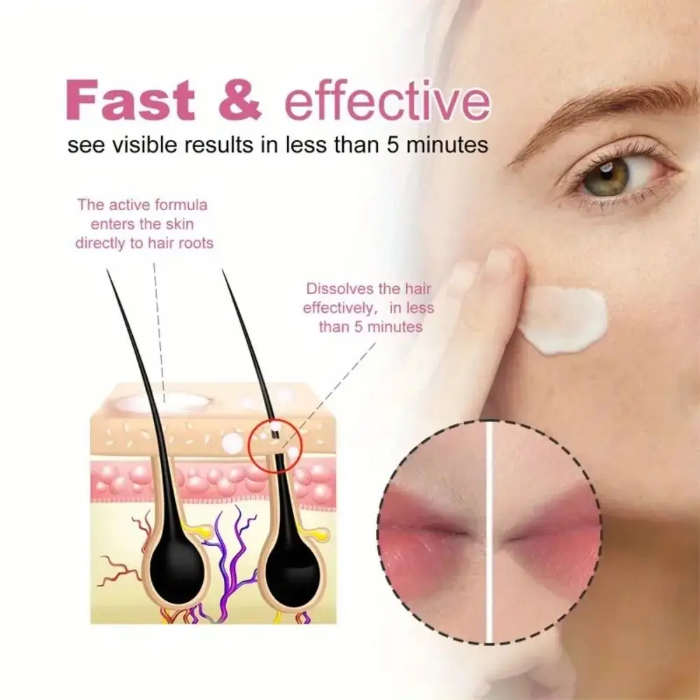 Skin Care Honey Peach Hair Removal Cream Long-lasting Non Irritating Depilatory Cream Painless Smooth Uneven Hairline