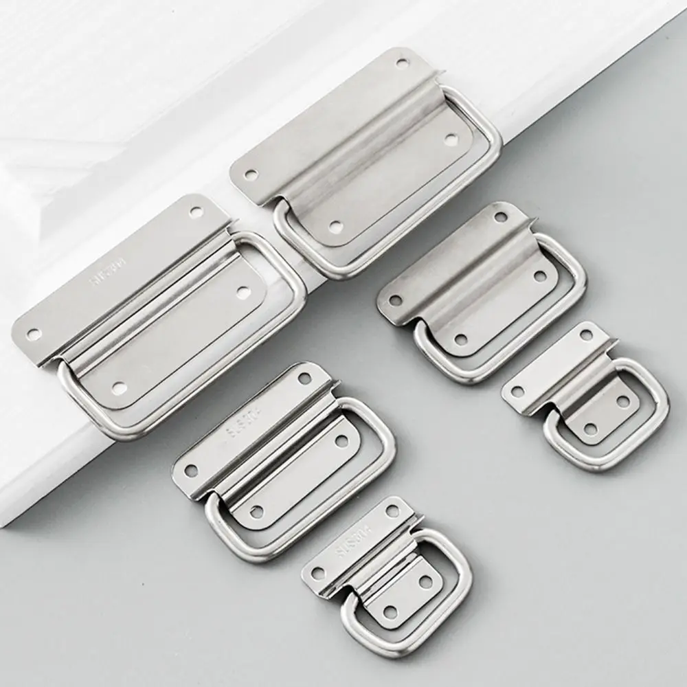 201/304 Stainless Steel Door Handle Box Handle Cabinet Drawer Wardrobe Door Handle with Screws Durable Hardware Accessories