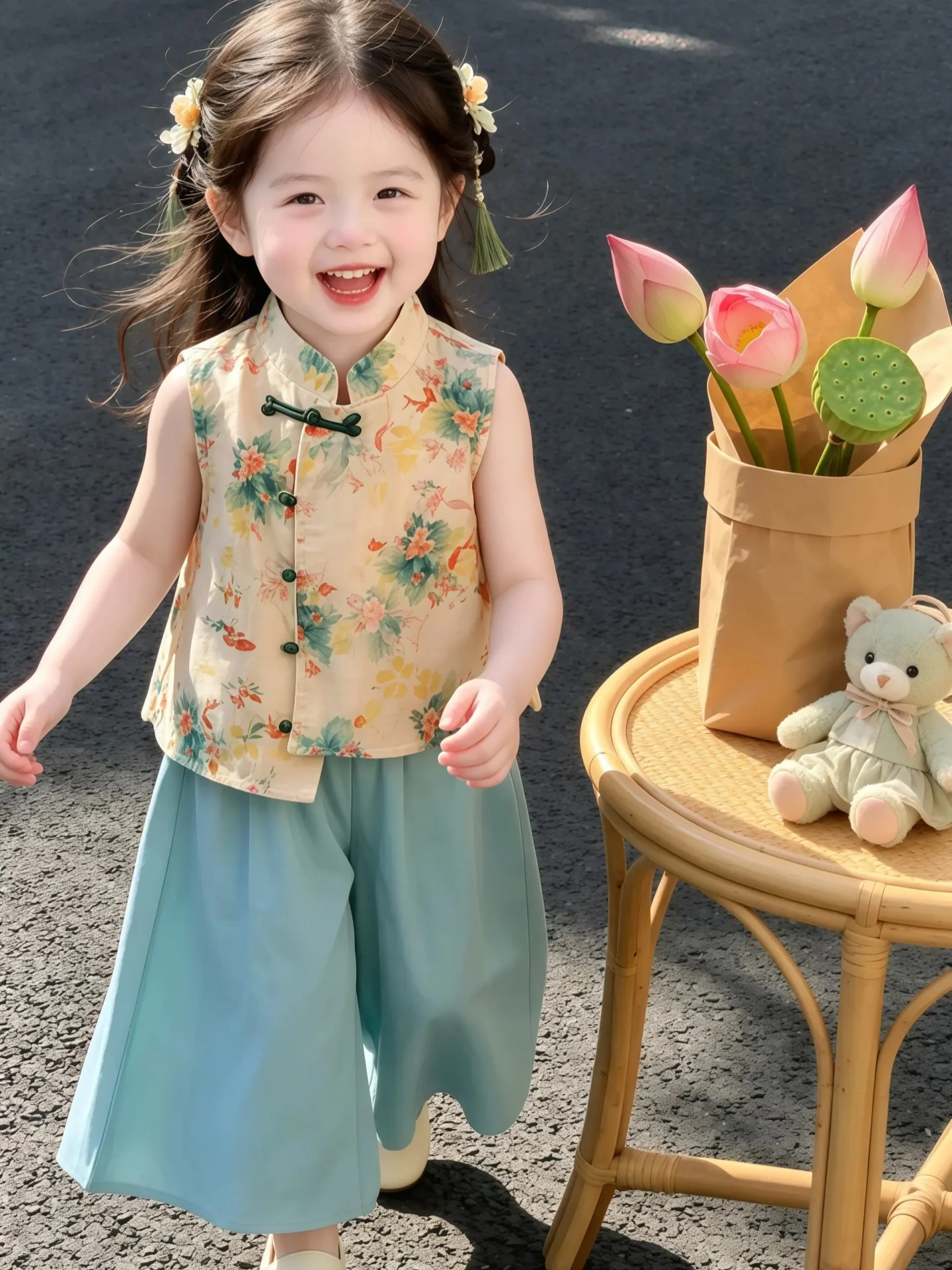 high-quality-new-chinese-style-ancient-fashion-hanfu-set-for-girls-summer-clothes-breathable-lightweight-polyester-fiber