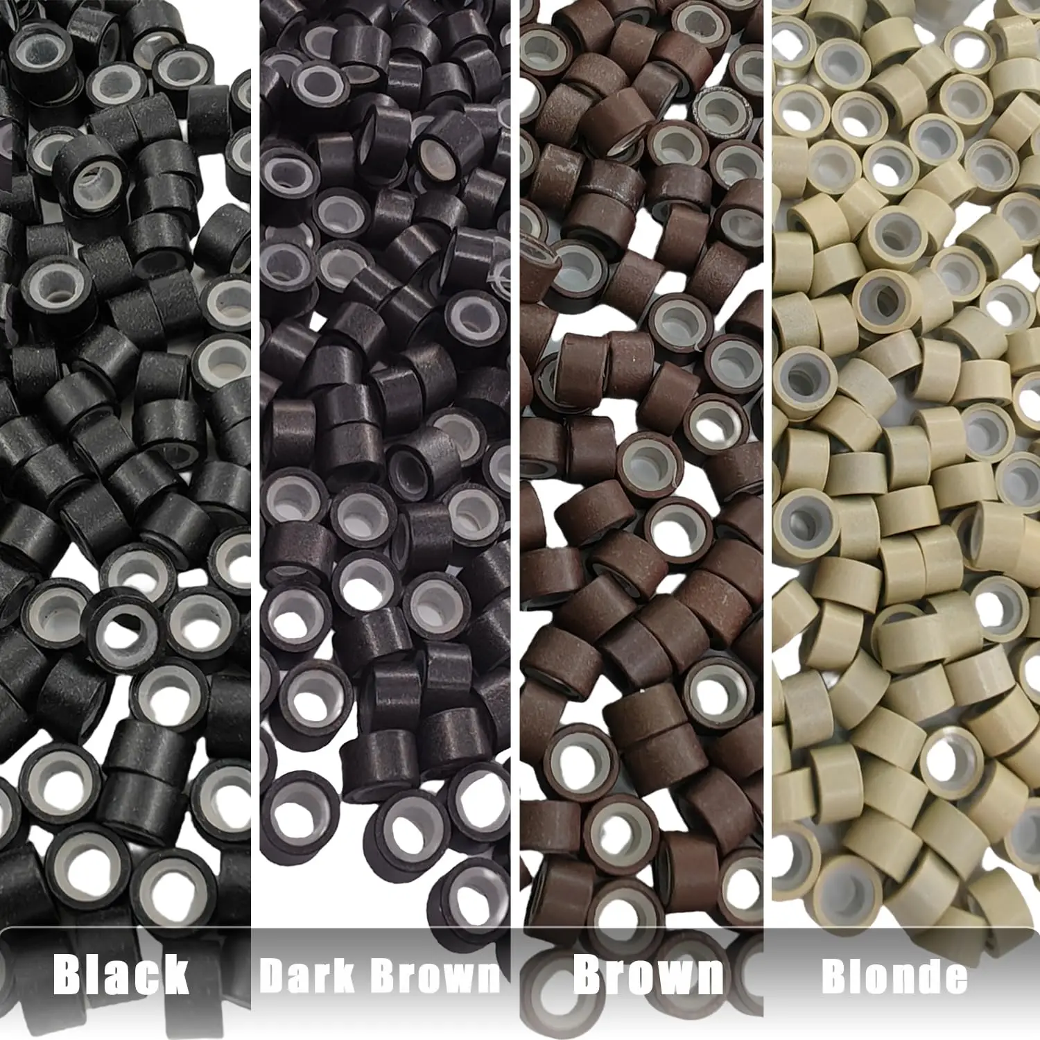 500 pcs hair extension micro ring link beads 5mm silicone lined beads suitable for human hair extensions