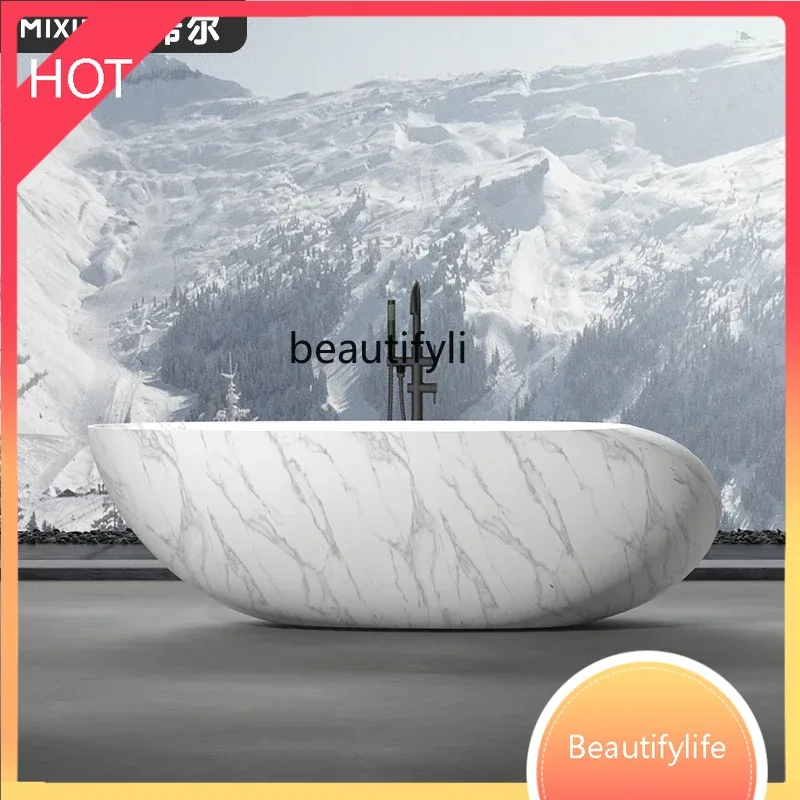 XX80 Free-standing artificial stone bathtub Household oval double couple antique hotel bathtub