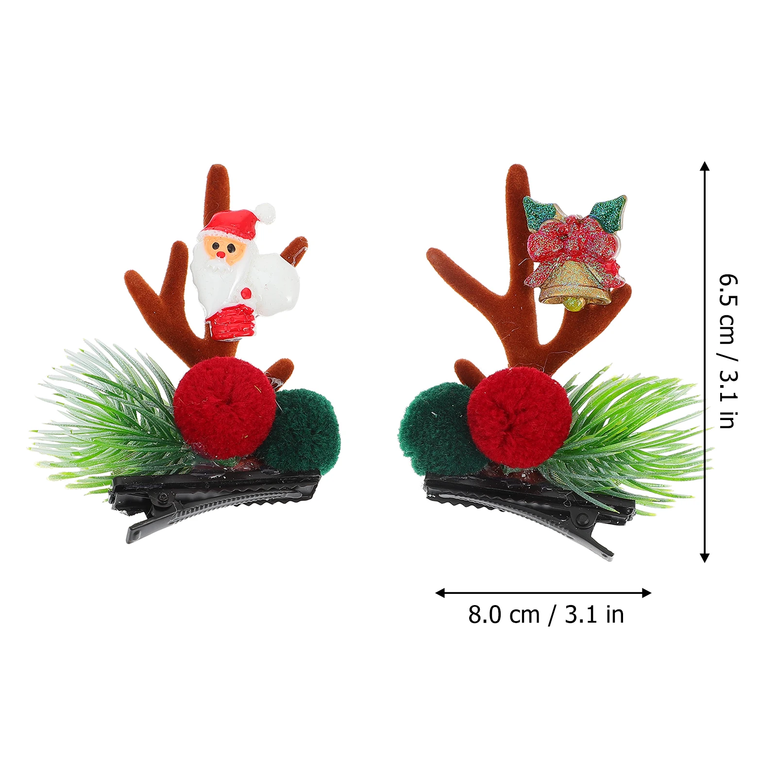 

2Pcs Antler Hairpins Christmas Deer Horn Clips for Kids Adults Fabric Xmas Party Accessories Holiday Decorations