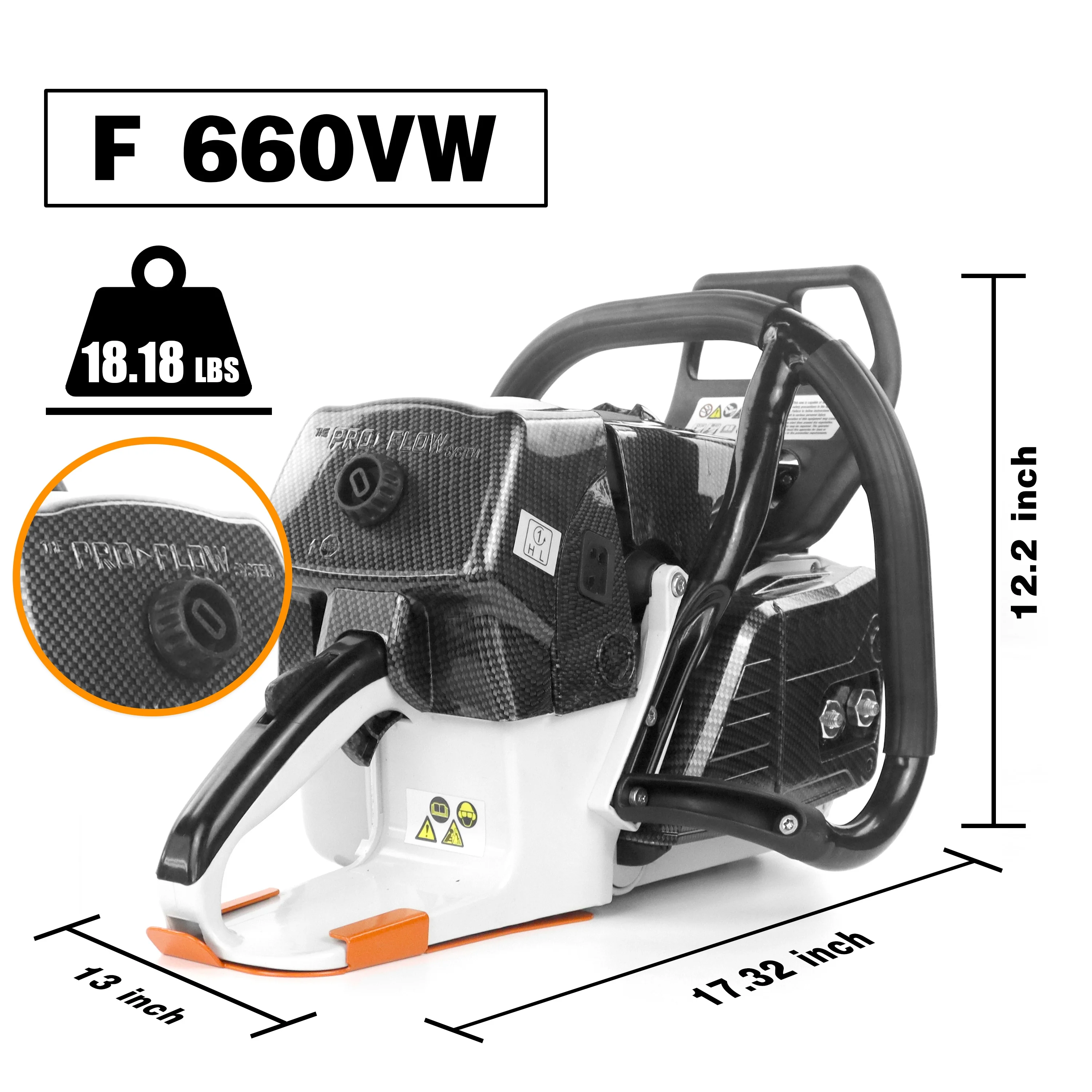 Augo NEO-TEC F660VW Gas Chainsaw Power head 92cc 2-Cycle 5.2KW 7HP fit for 25/28/36 Inch Bar mini Gasoline Power Chain Saws