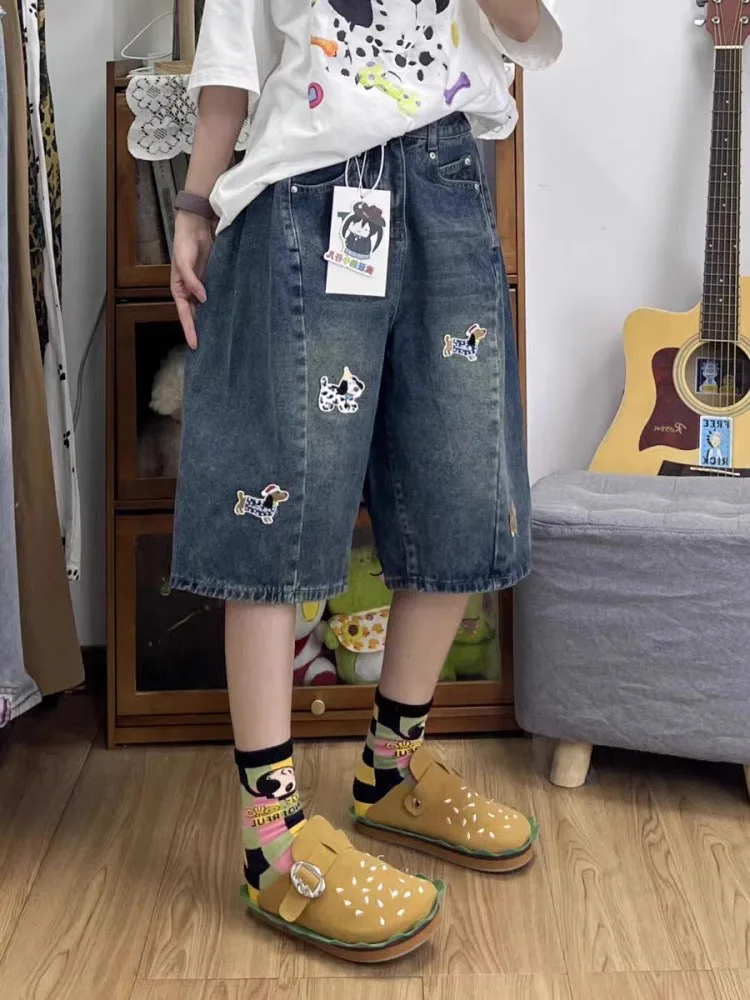 

Широкие джинсы с высокой талией, женские тонкие осенние утягивающие джинсы прямого кроя длиной пять четвертей, повседневные свободные джинсовые джинсы...