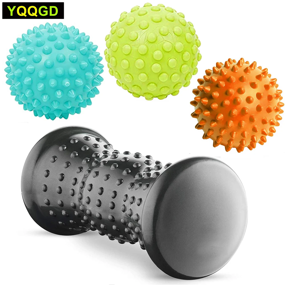 Foot Roller for Plantar Fasciitis Relief,Foot Massage Rollers.Massage Ball Set.Spiky Ball,Lacrosse Ball,Massage Roller for Feet