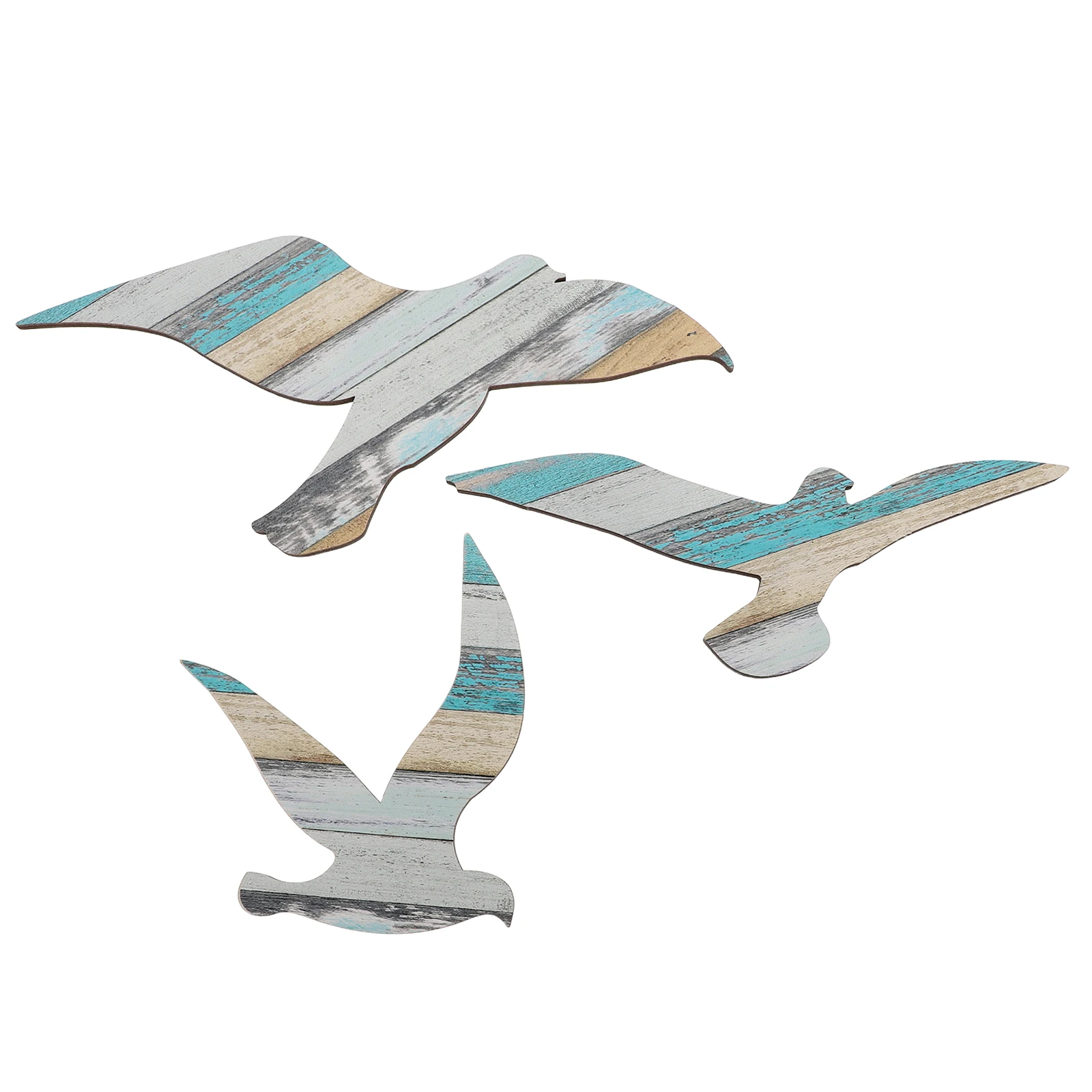 

3Pcs Wooden Seagull Wall Ornaments Mediterranean Coastal Decor Nautical Hanging Decorations for Home Beach Bathroom Living Room