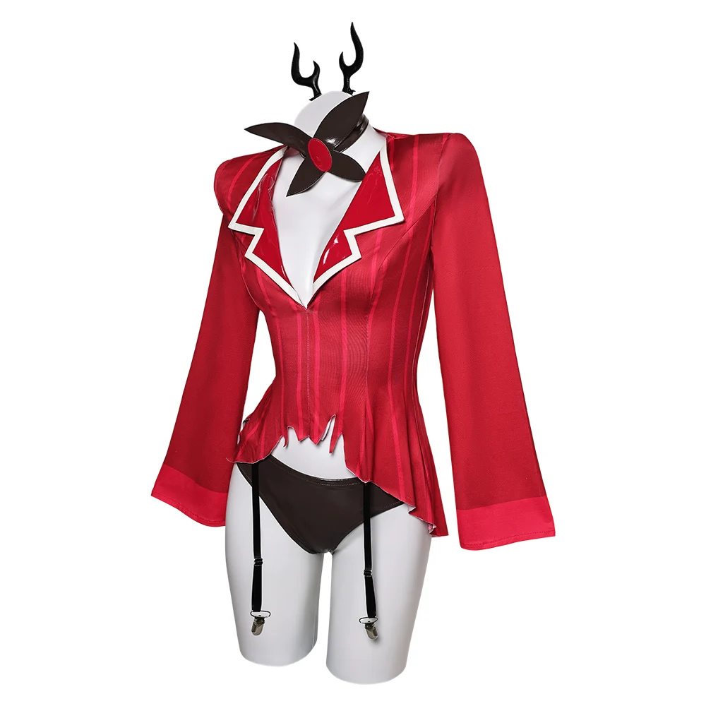 Traje de baño de Cosplay de Alastor para mujer adulta, lencería, Bikini, traje de baño, mono de fantasía de Anime, diadema, traje de Carnaval de Halloween