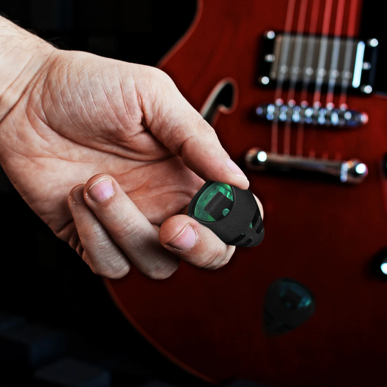 

Black Pick Electric Guitar Accessories Picks Holder Acoustic Storage Accesories Plastic Abs Holders Adhesive