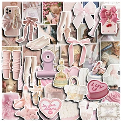 10/30/50pcs INS Style Pink Ballet Girl Stickers Aesthetic Graffiti Decals Laptop Suitcase Phone Car Bike Decoration Sticker Toys