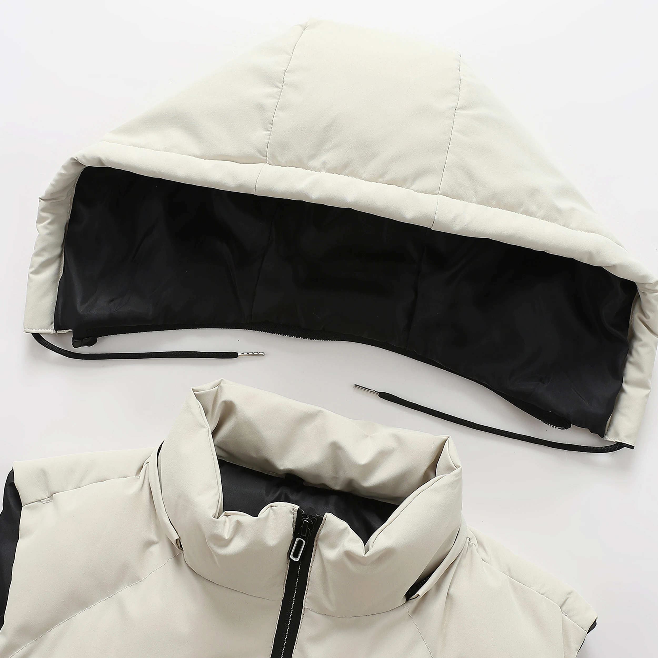 الرجال سترات الشتاء المألوف الخريف الرجال ملابس خارجية الشباب الكبار انفصال هود سترات دافئة جاكيت بلا إكمام الرجال حجم كبير #5