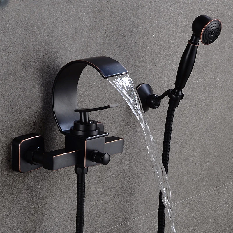 Hot and cold mixing valve, bathroom full copper cylinder side faucet wall row shower shower