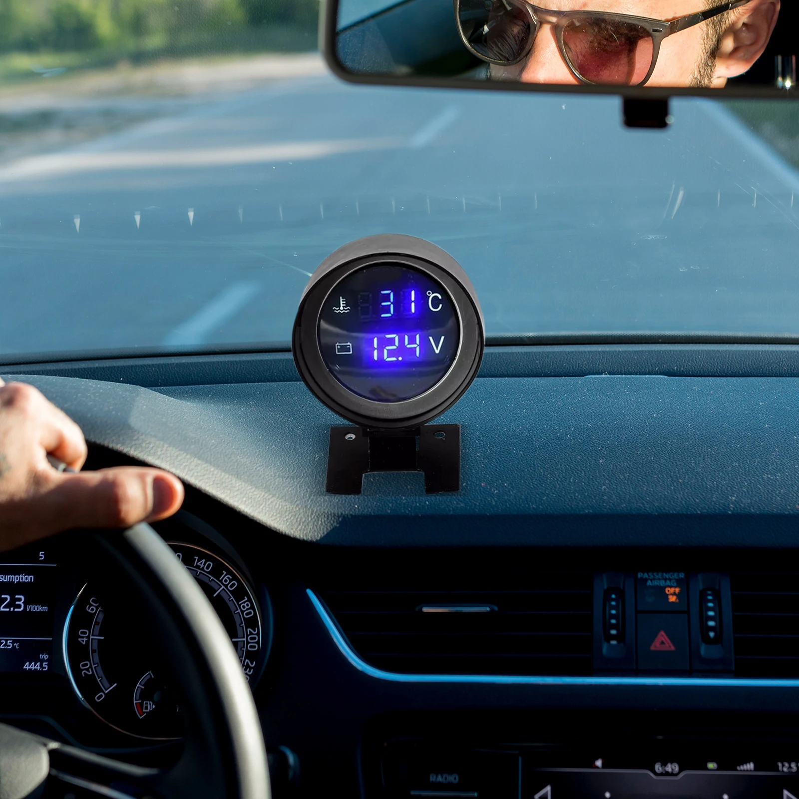 

12V 24V Universal Car Water Temp Voltage Gauge Clear Display Accurate Measurement Easy Installation Automotive Instrument Metal