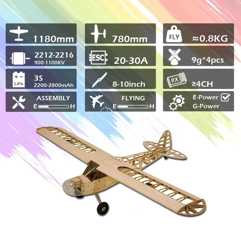 Wood RC Airplane 1.2M 30E 4CH Remote Control Aircraft KIT/PNP Version DIY Flying Model Wood