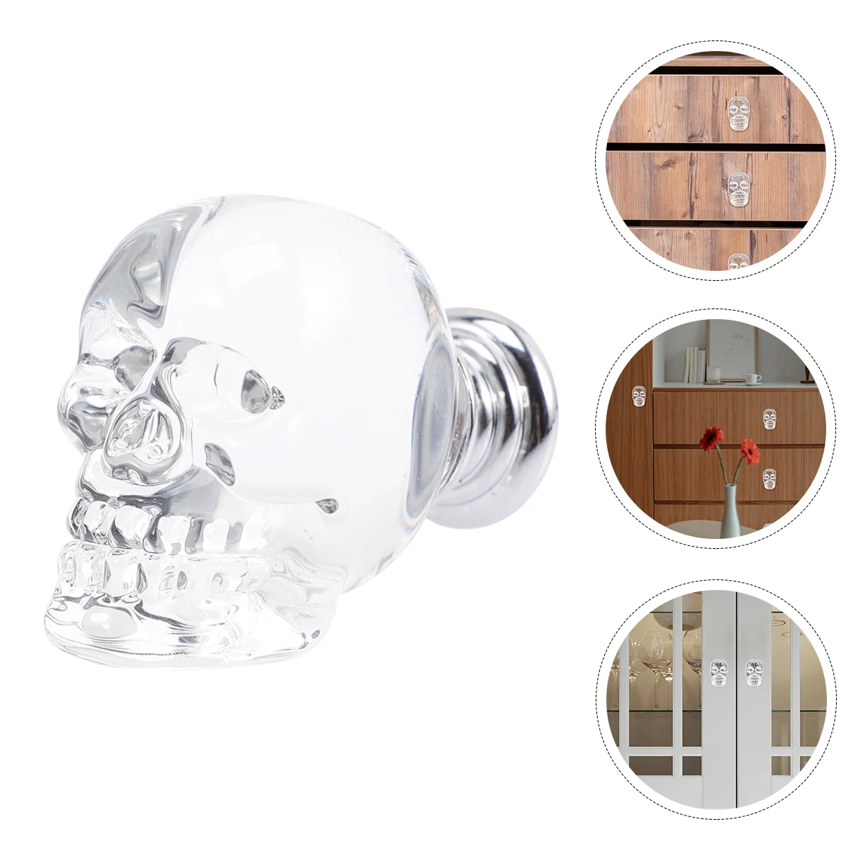 Decorative Skull Head Pull Wardrobe Door Knob Cupboard Handle Wardrobe Knob