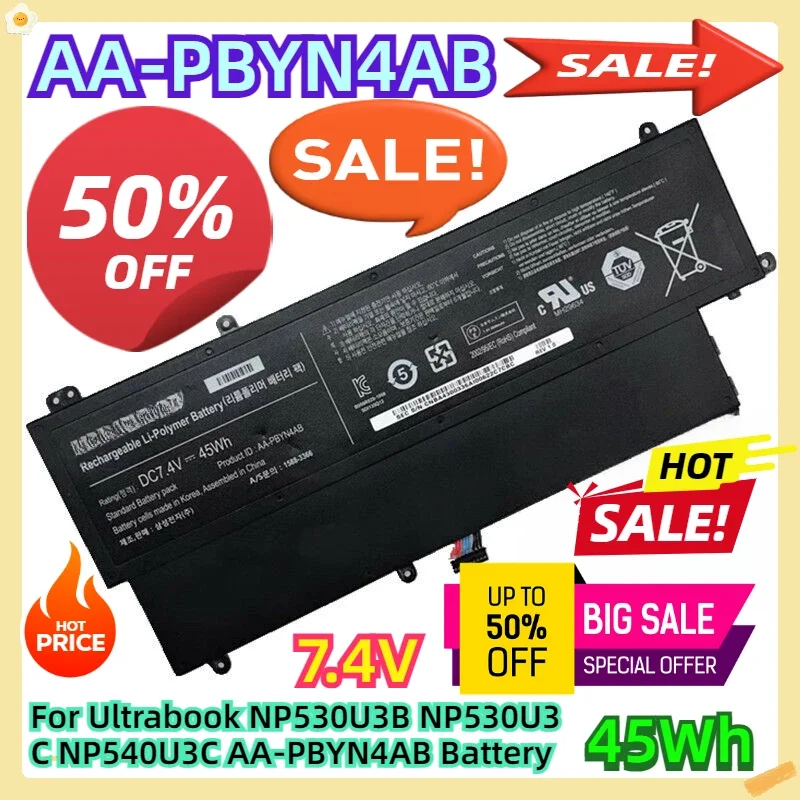 For Ultrabook NP530U3B NP530U3C NP540U3C AA-PBYN4AB 45Wh Battery