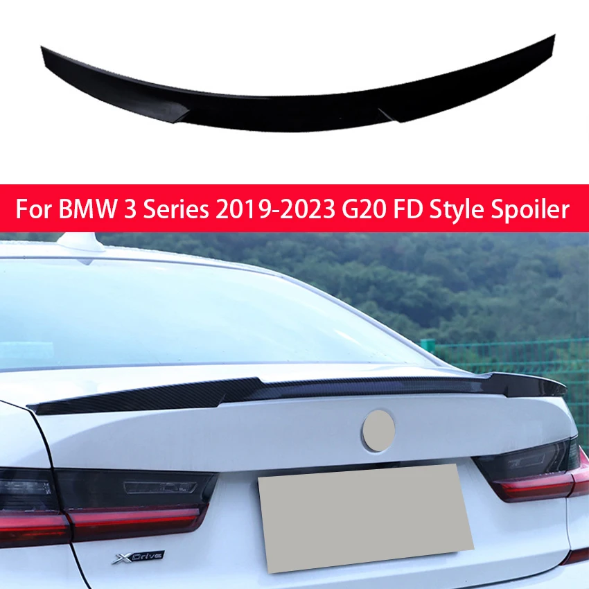 

BMW 3 Series G20 320i 325i 330i M340i 320d 2019-2023 Bodykit Tuning Black FD Style Car Rear Trunk Spoiler Splitter Wing