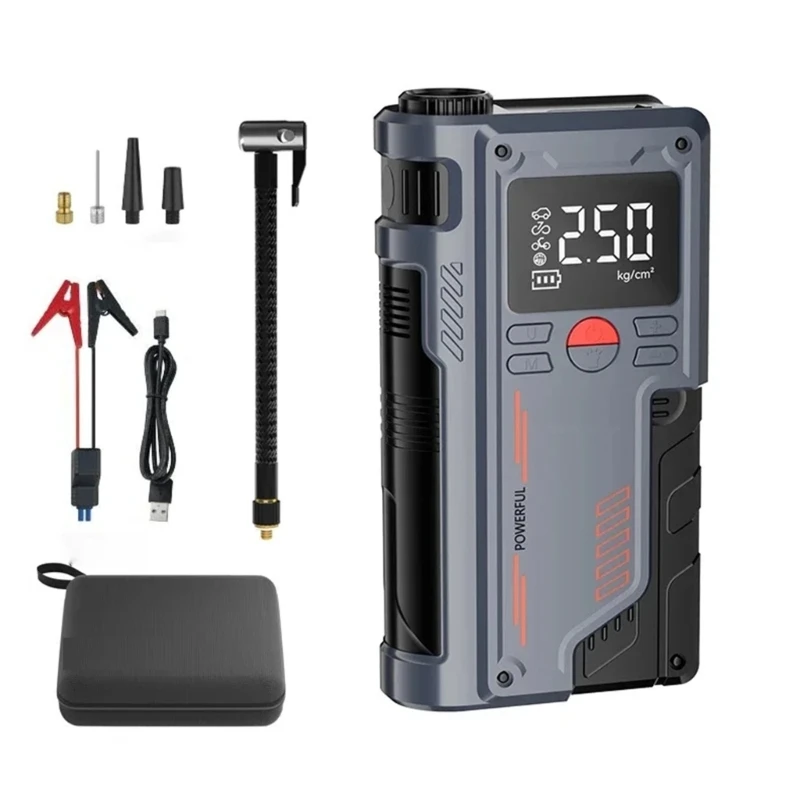 Tire Inflator 8000mAh Battery Booster Tire Air Compressor with Light Dropship