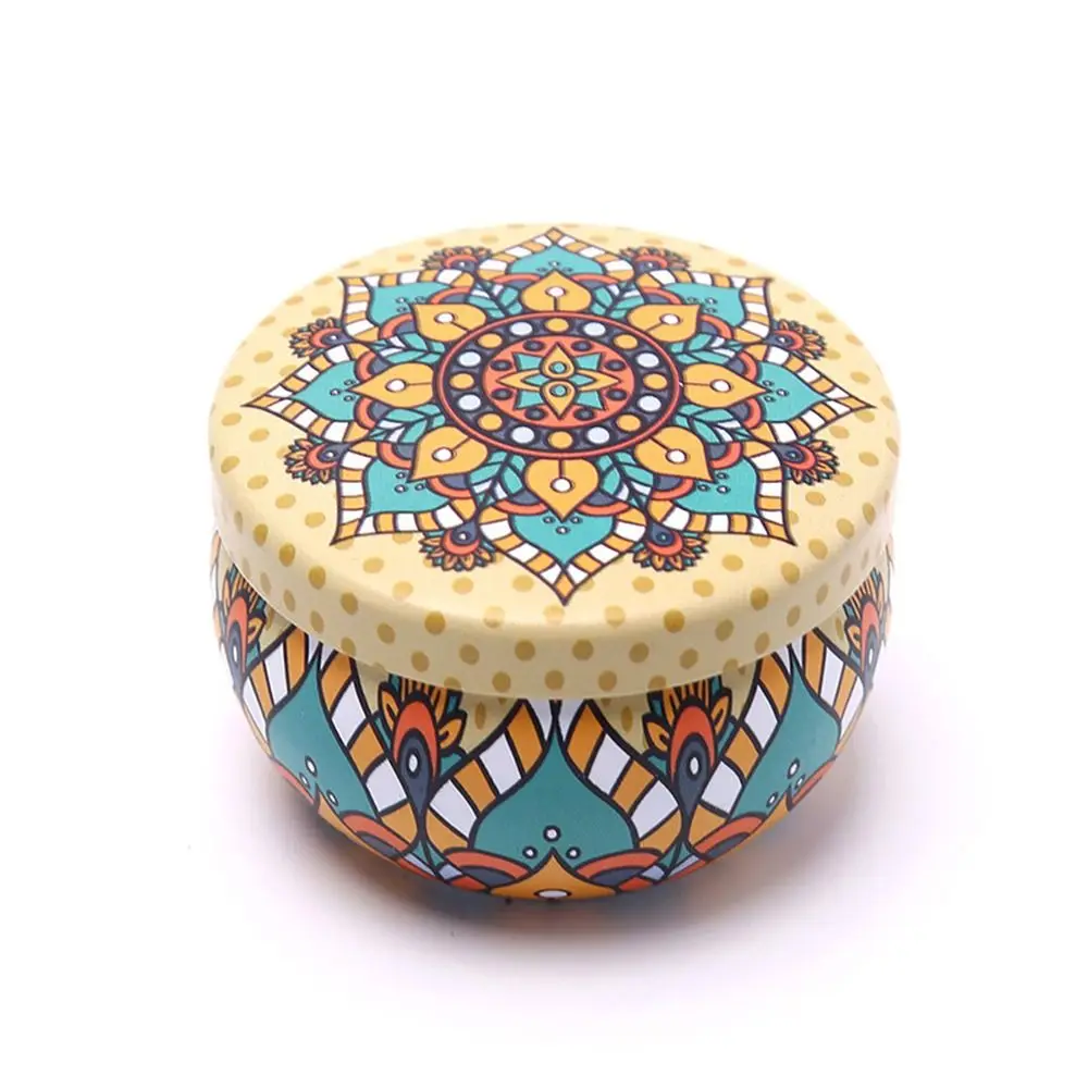 Fashion Tin Tin Can Retro Floral Storing Sweets Candy Gift Case 4oz Scented Candles Box