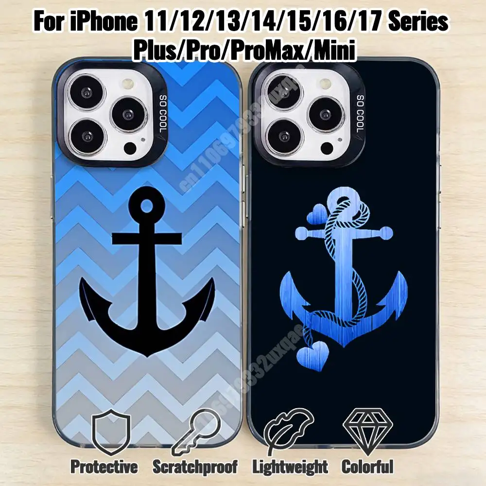 

Anchor Nautical Sailor Phone Case for iPhone 17 16 15 Max Mini 14 13 Pro Plus 12 11 X XS Air IMD Cover