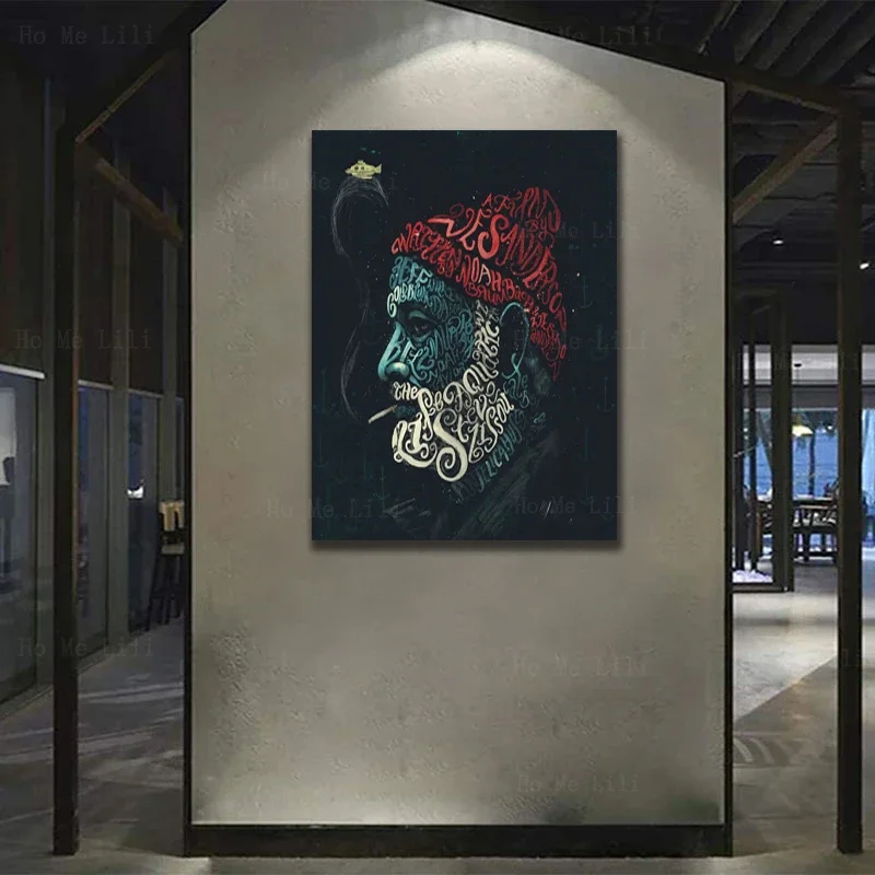 The Life Aquatic Inspiring Typography Art Portrait Creative Design Canvas Wall Art By Ho Me Lili For Livingroom Home Decoration