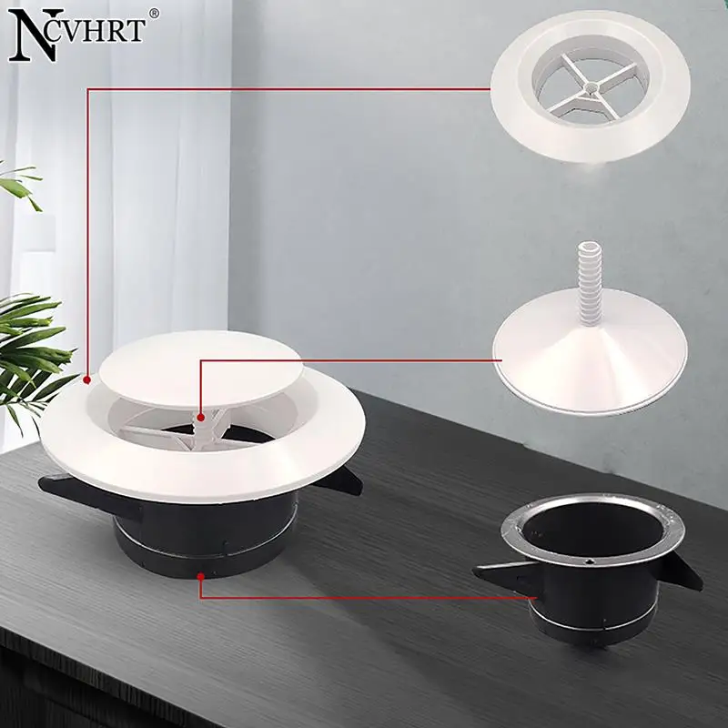 ABS Air Vent Grille Louver Kitchen Bath presa d'aria sistema fresco copertura di ventilazione dell'aria regolabile condotto rotondo foro per parete del soffitto