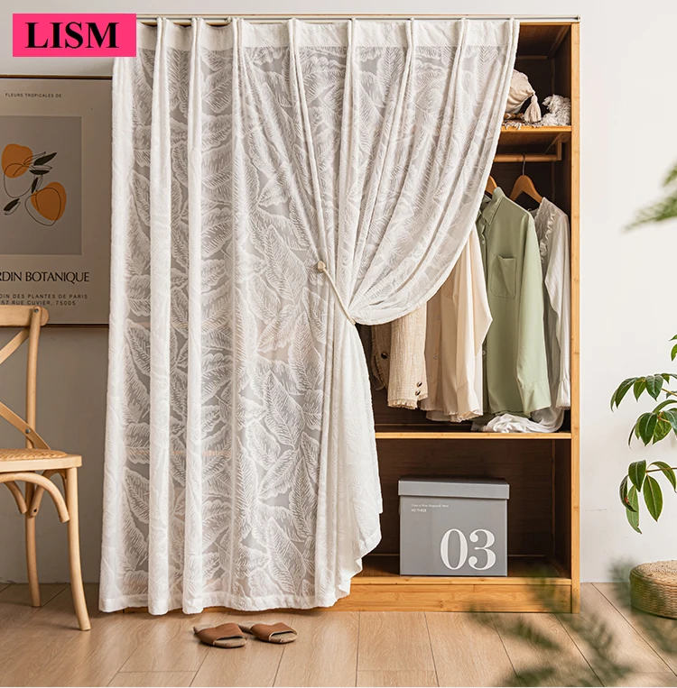 Cabinet Covering Curtains,shelves Curtain To Cover Miscellaneous Items Wardrobe Bookcases No Punching Required Decor Gauze Cloth