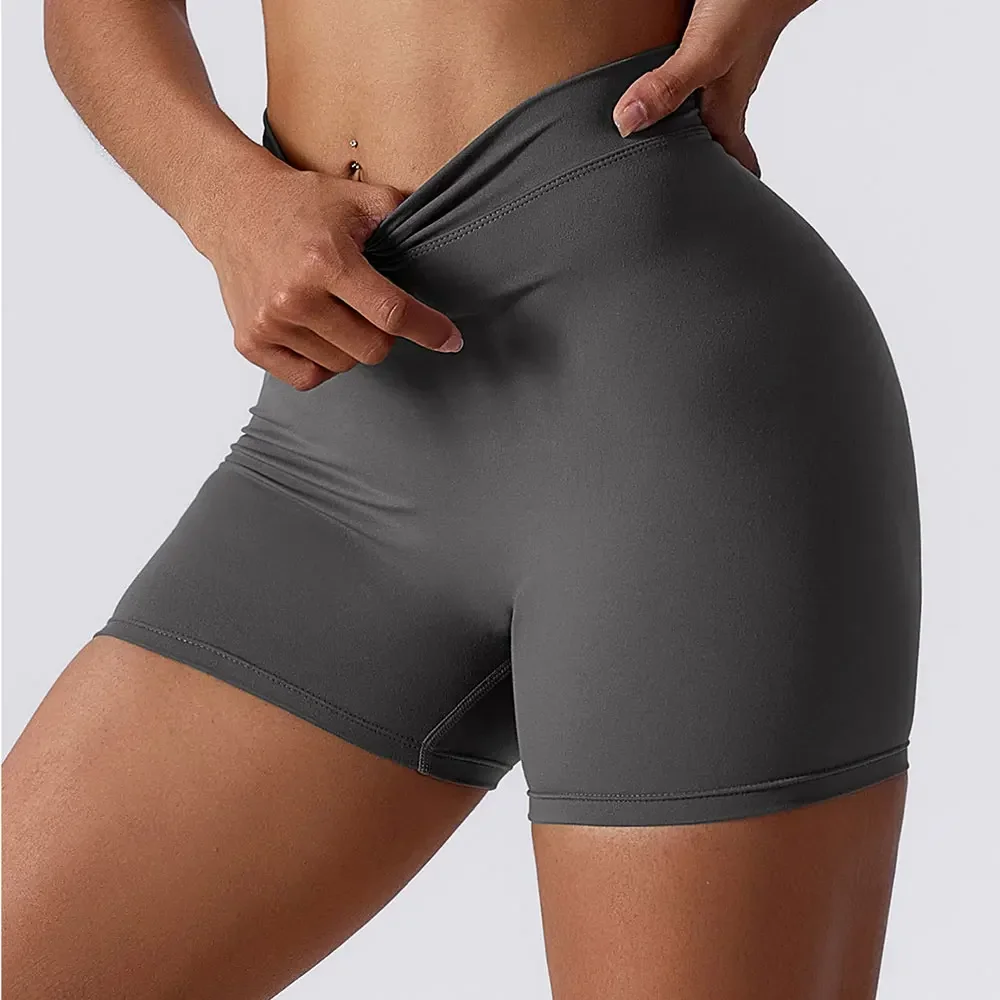 Pantalones cortos sin costuras para mujer, Shorts elásticos transpirables para gimnasio, entrenamiento, Fitness, levantamiento de cadera, ocio, deportes, correr, 4 pulgadas