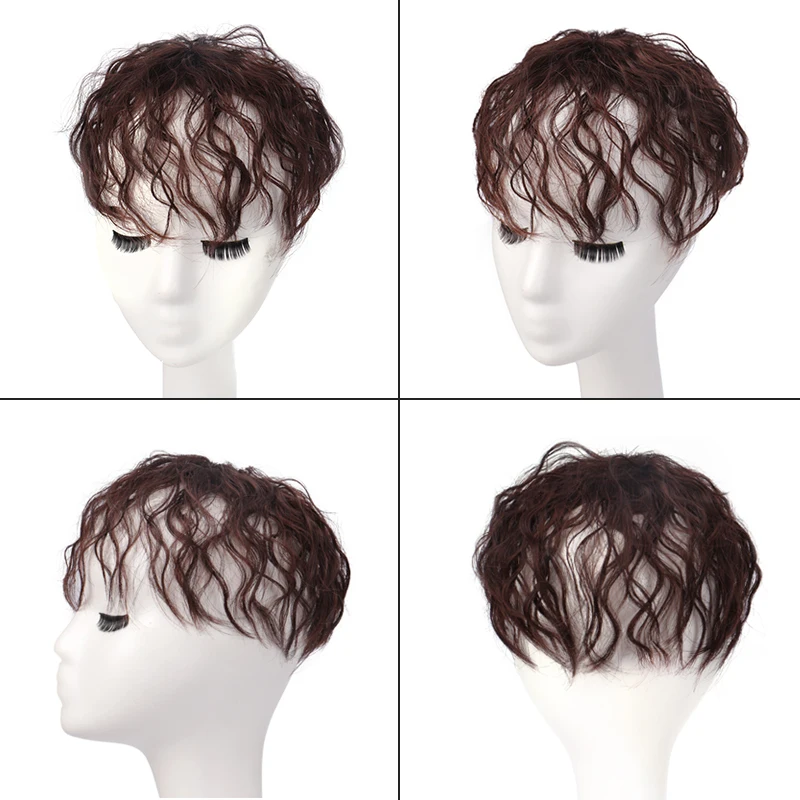 TALANG Synthetic Short Curly Wig Reissue Block Hairpiece Replacement Piece Hair Covering Natural Invisible Seamless Clip In Hair