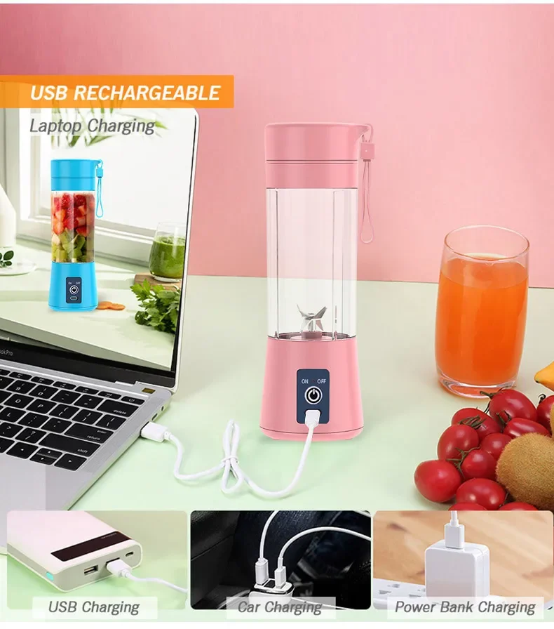 Portable Blender Mixer Electric Juicer Machine Smoothie Blender Mini Food Processor Personal Blender USB Juice Blenders