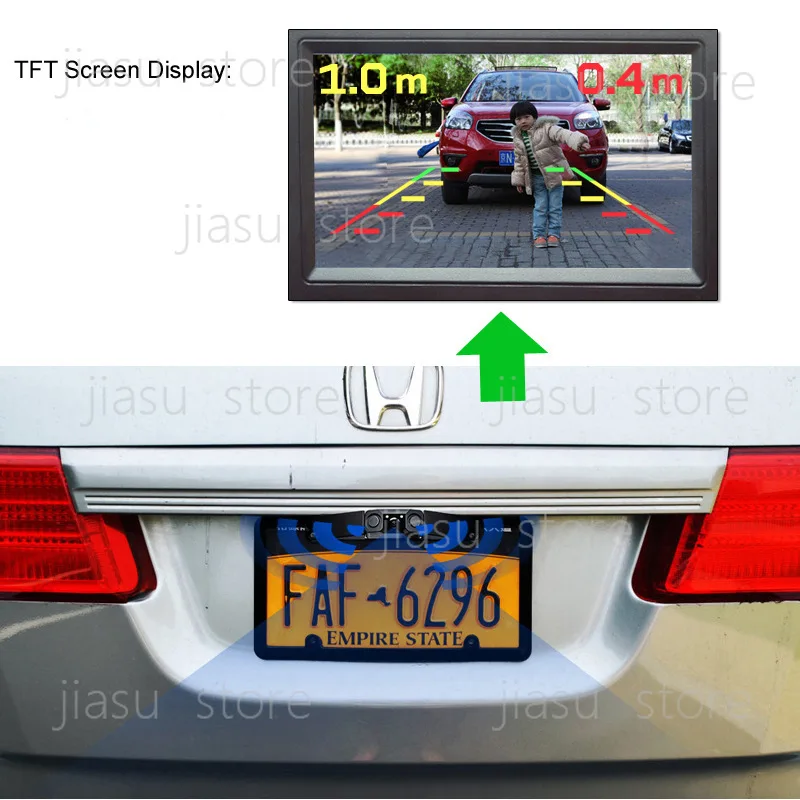 3 In 1 Car Parking Sensor Rear View Camera All-in-One Intelligent Hole-Free Reverse Radar Monitor System