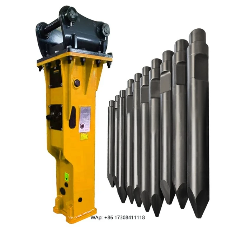 New Hydraulic Hammer Breaker Kit with Pump for 0.5-80 Ton Excavators-Construction Mining Demolition Use & Chisel Punches