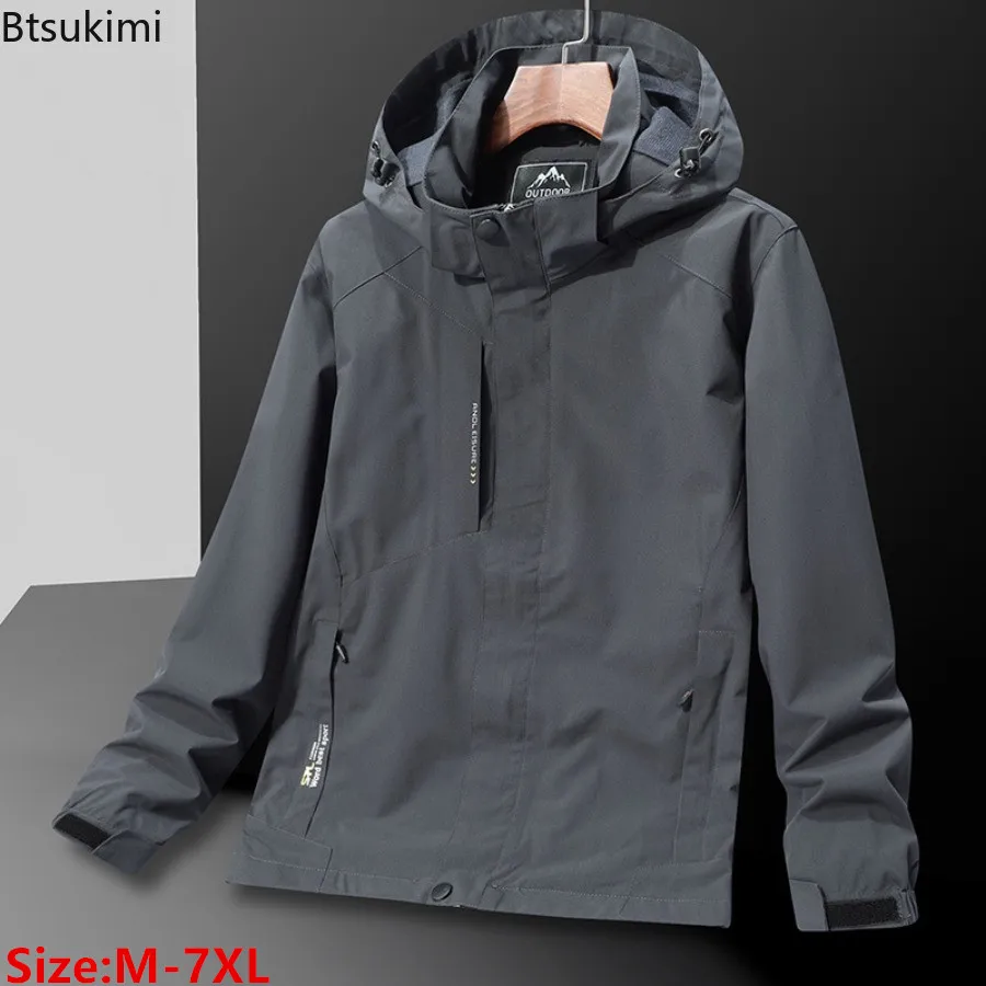 

2025 Men's Lightweight Windbreaker Jackets Spring Autumn Outdoor Waterproof Hooded Coats Couple Hiking Camping Climbing Costumes