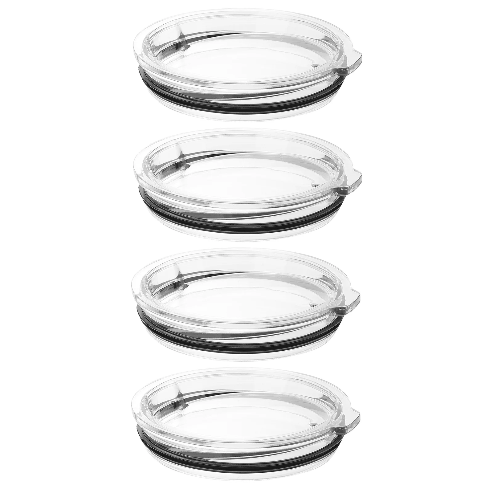 

4Pcs Liquid Cup Lids Reusable Airtight Replacement Covers for Tumblers Mugs Easy Clean Flexible Fit Tumbler Lid