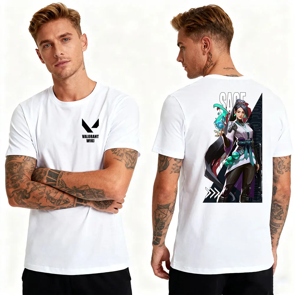 

Unisex Viper Cat Cartoon T-Shirt Valorant Game Pure Cotton Summer Surprised Penguin Harajuku Style Men And Women Top