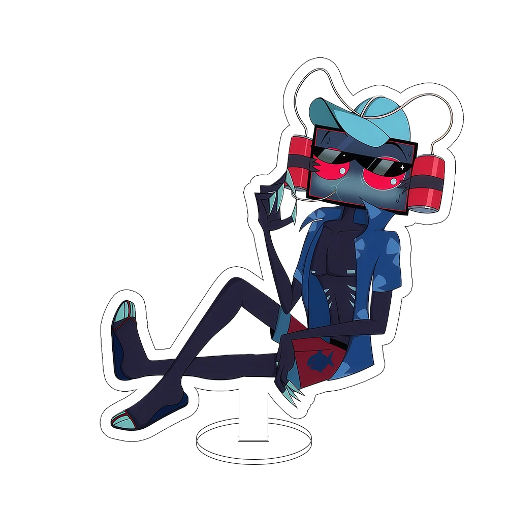 Für Hazbin Hotel Vaggie Alastor Lucifer Morningstar 10 cm Acrylständer senden Freunde Cartoon niedliche Desktop-Ornament