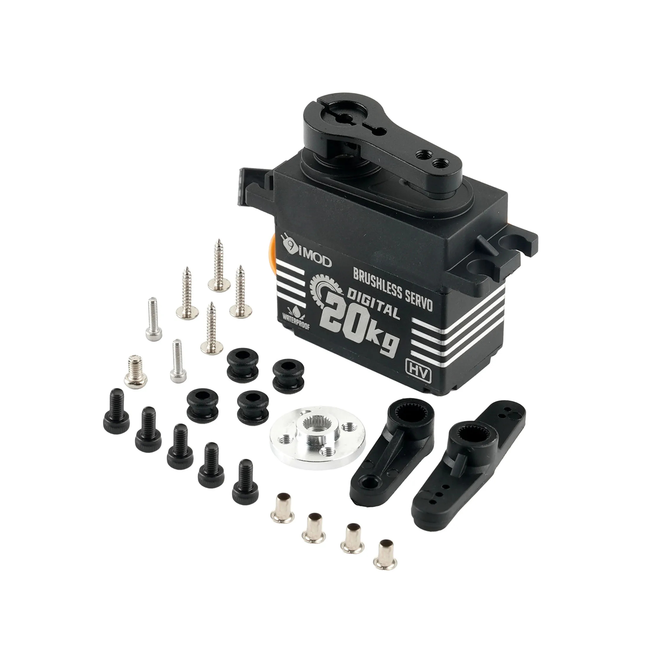 engrenagem sem escova 180 do metal do motor BLS-HV20 do servo de 20KG Digital ° /270 °   Peças de servos de alto torque controláveis em ângulo para robô de carro RC
