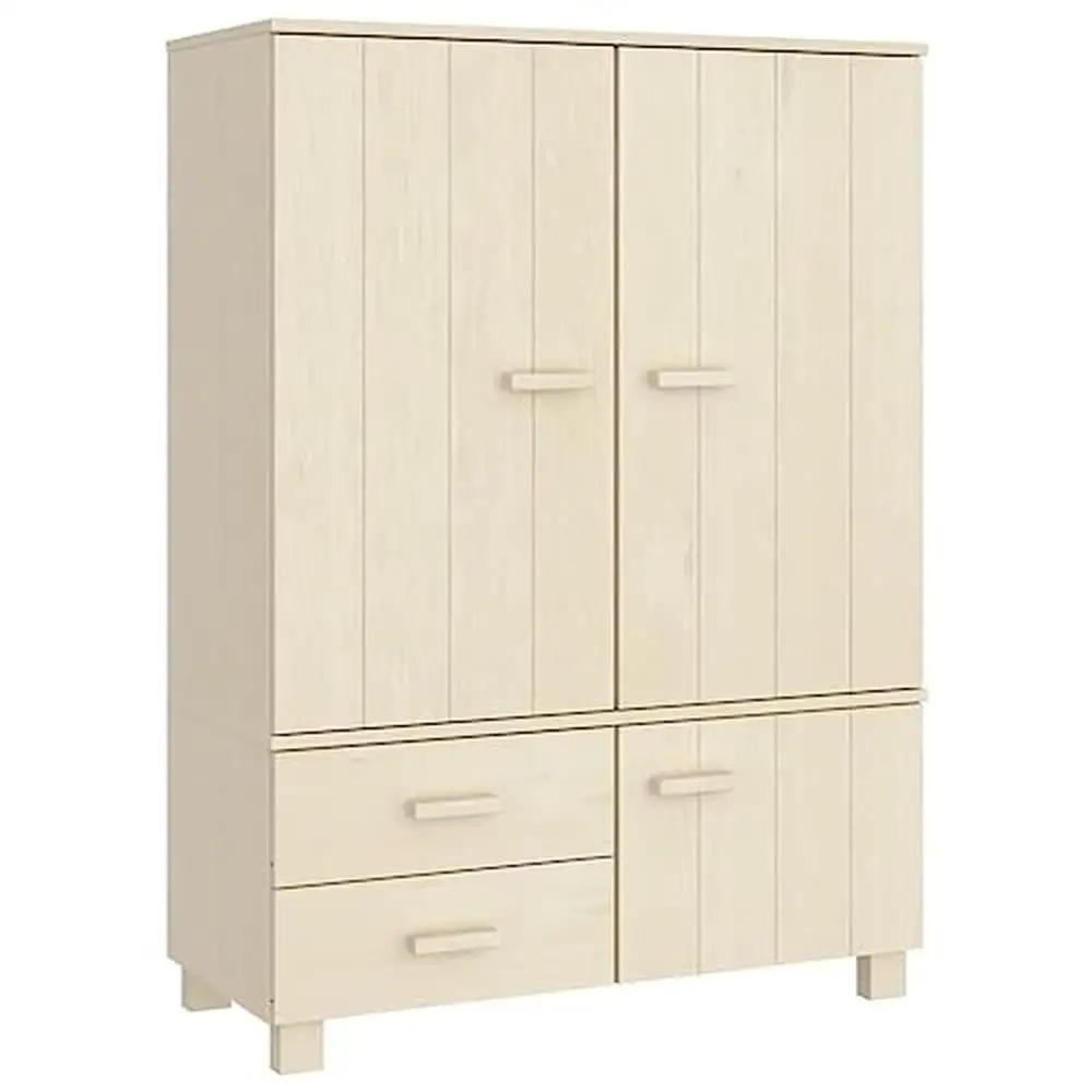 Pinewood Wardrobe Closet with Drawers 39