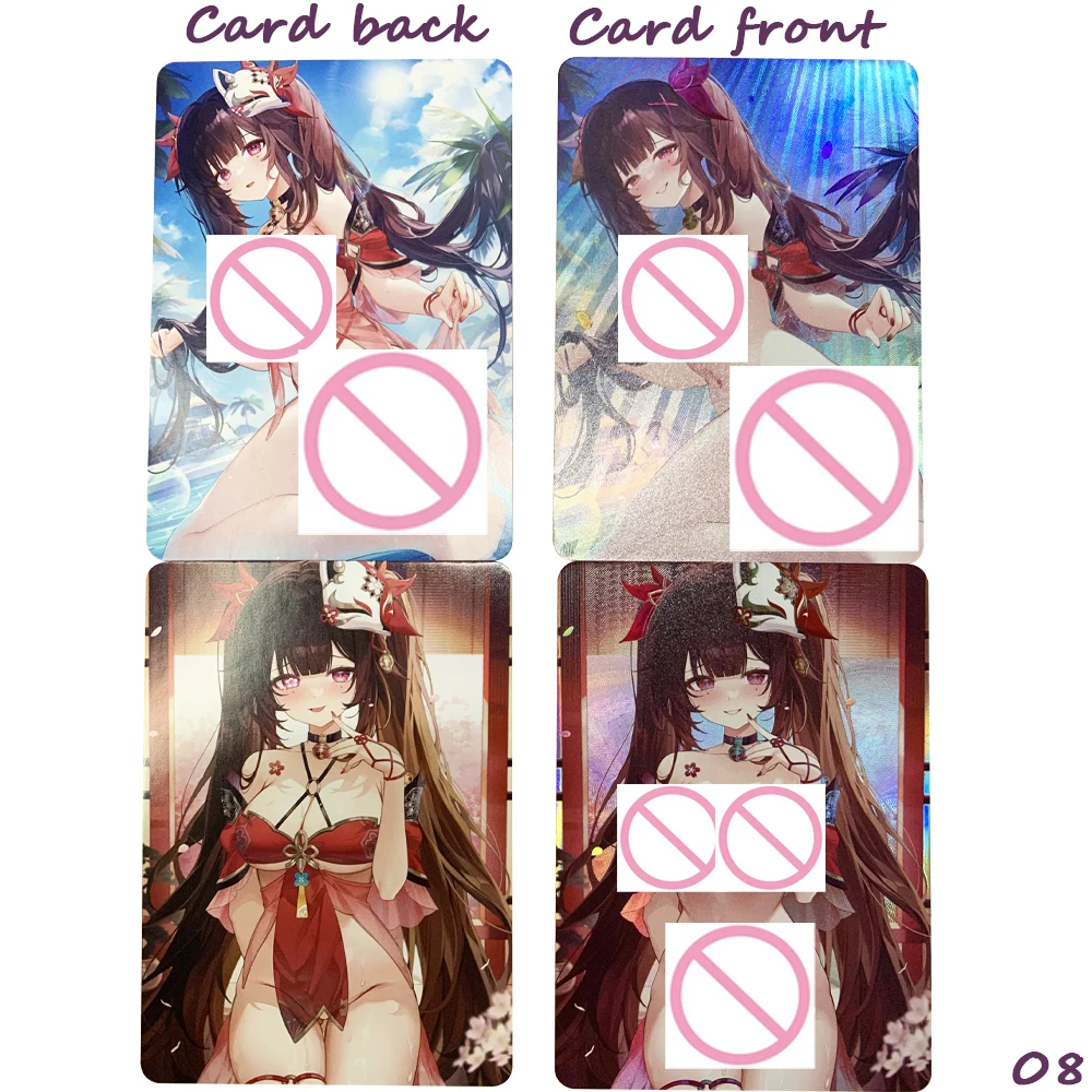 2 قطعة/المجموعة تصميم جديد Waifu أنيمي مثير عارية بطاقة هونكاي: ستار السكك الحديدية كافكا اليراع عارية فتاة بطاقة الانكسار اللون فلاش الهدايا #3