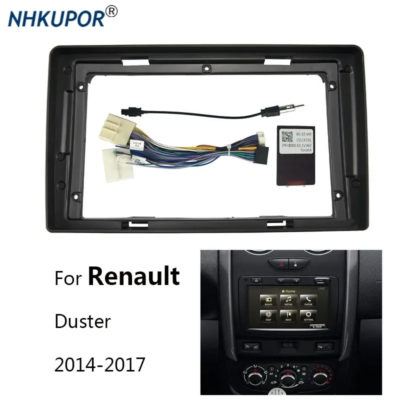 

Комплект рамки автомобильного радиоприемника Android для Renault Duster 2014 2015 2016 2017, держатель центральной консоли авто стерео + кабель + Canbus