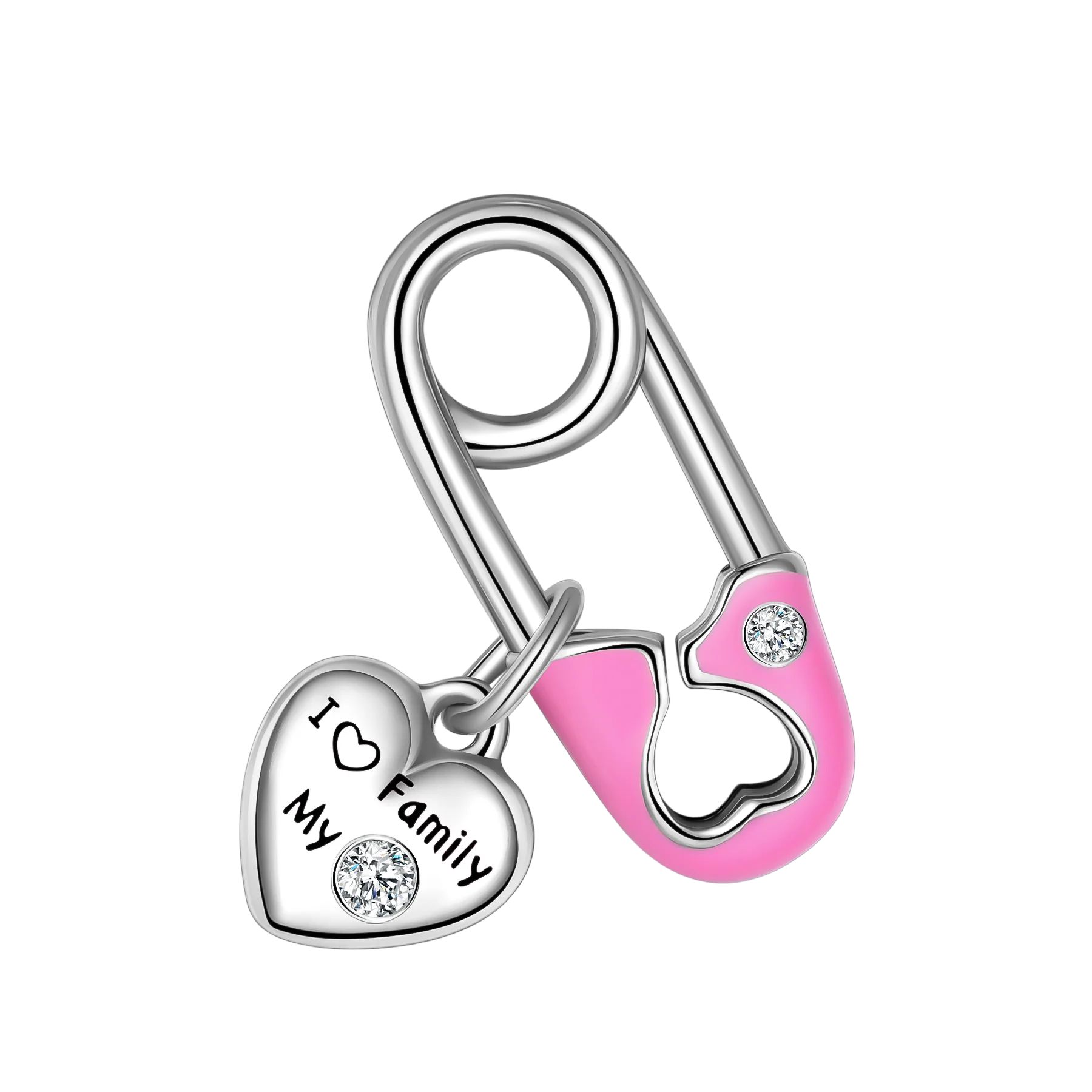 

925 sterling silver pink love paper clip boutique pendant fit pandora original bracelet charm beads necklace Diy female jewelry