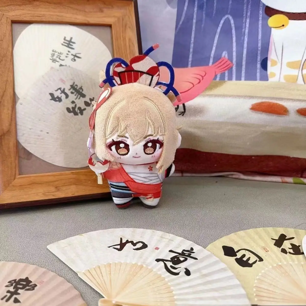 Genshin Impact Yoimiya Shenhe Kamisato Ayato Cute Figure Plush Stuffed Cotton Doll Backpack Pendant Boy Girl Toys Keychain Gift