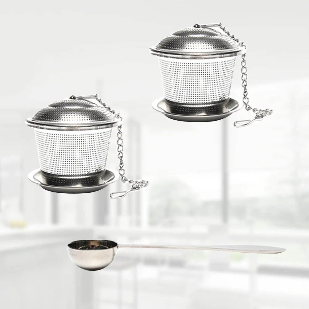 

3pcs Tea Infuser Filter Set Stainless Steel Modern Design For Loose Leaf Herbs Spices Tea Strainer Kitchen Bar Tool