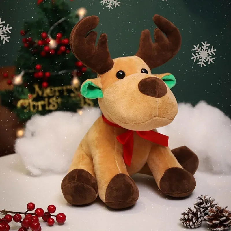 Christmas Elk Doll Plush Toys Deer Doll Atmosphere Props Christmas Eve Send Children Girl Gifts Desk Decoration Home Accessories