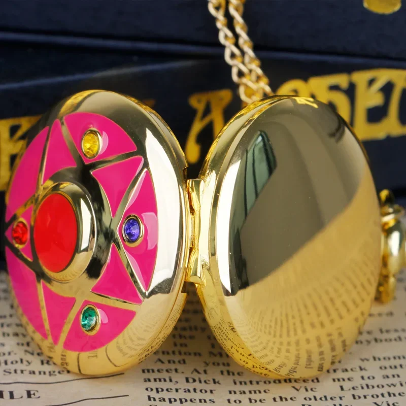 Anime Cosplay Necklace Pocket Watch Steampunk Watch with Chain Pendant Colck Pocket Watches for Women Girls Relogio Masculino