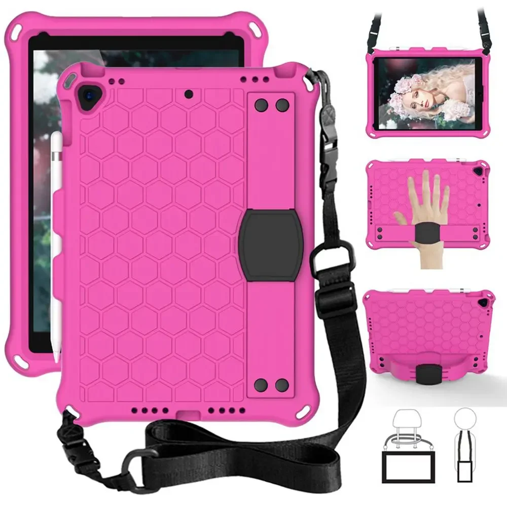 

For ipad 10.2 case 8th A2270 tablet cover 10.2 7th A2197 kids cover for ipad air 3 pro 10.5 case 9th Gen A2602 A2604 + strap